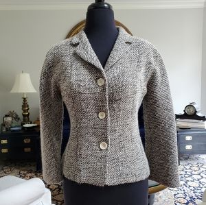 Gianfranco Ferre Cropped Wool Tweed Jacket